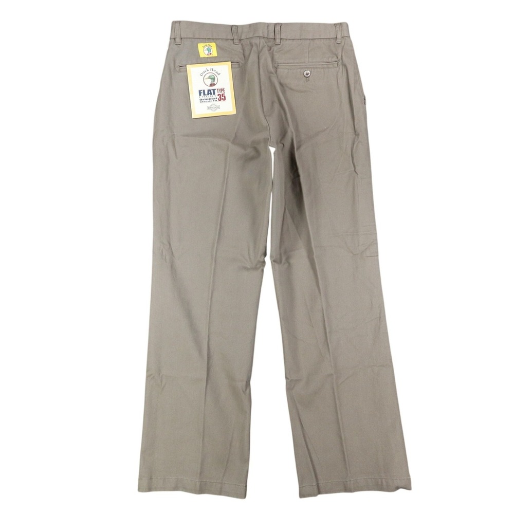 Duck Head Pants Mens 34x30 Flat Front Type 35 Original Classic Fit Olive Cotton